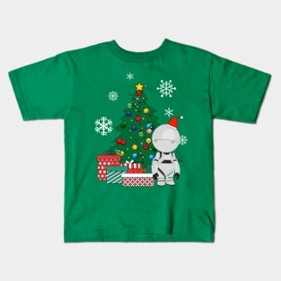 Marvin The Paranoid Android Around The Christmas Tree Kids T-Shirt